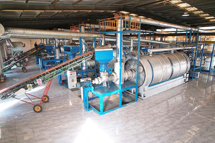 Japanese waste tire equipment fully enclosed dust removal and noise reduction